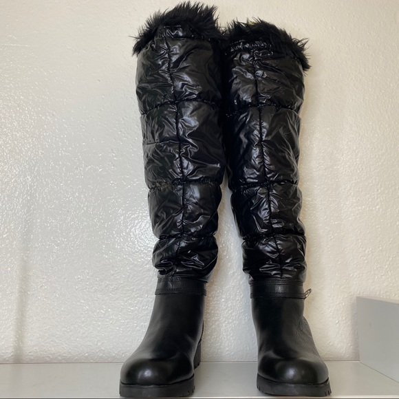 Micheal Kors Brandy Tall Quilted Fur Puffer Boots - Picture 2 of 9